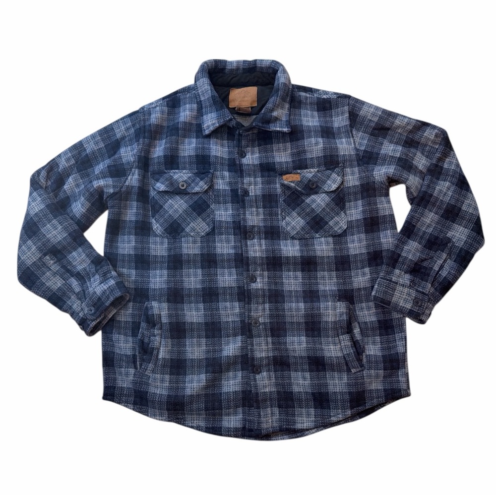 Mountain Ridge Fleece Blue Plaid Button-Up Shacket